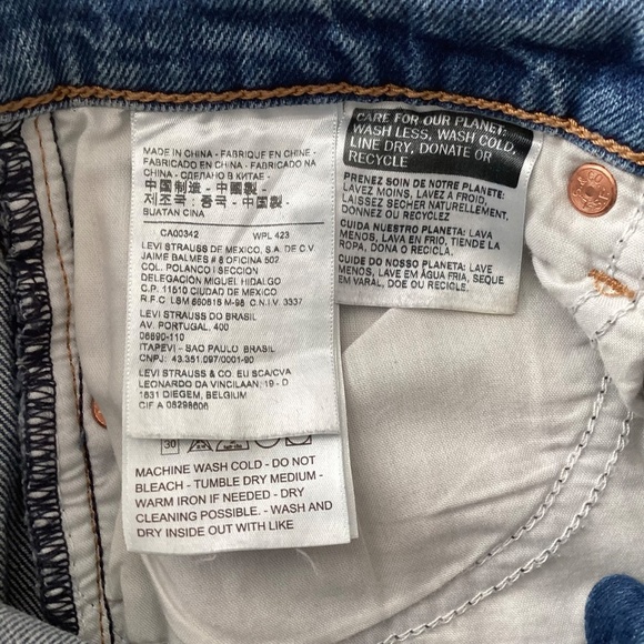 Levi’s Wedge Straight Jeans 24 Custom paint splatter Armadillo Dinosaur Patches - Picture 11 of 16